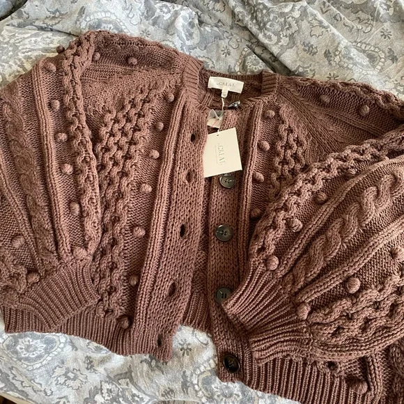 THE GREAT. NWT 😍 Mountainside Cardigan in Dark Cedar. Size 1 (s) - Picture 4 of 6